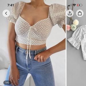 Bat Print Knotted Top Blouse